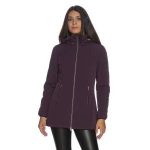 Cappottino donna softshell sfiancato cappuccio staccabile