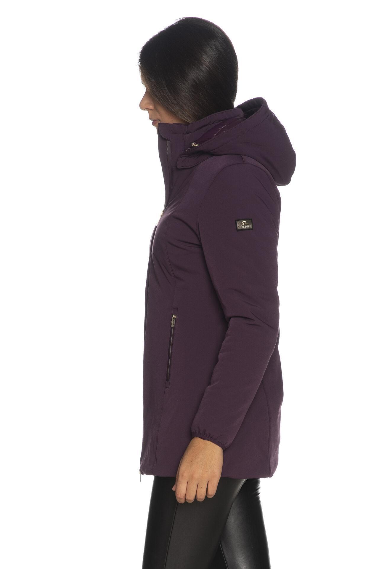 Yes zee cappottino donna softshell sfiancato cappuccio staccabile