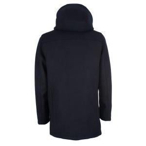 Cappotto uomo panno con cappuccio fisso blu