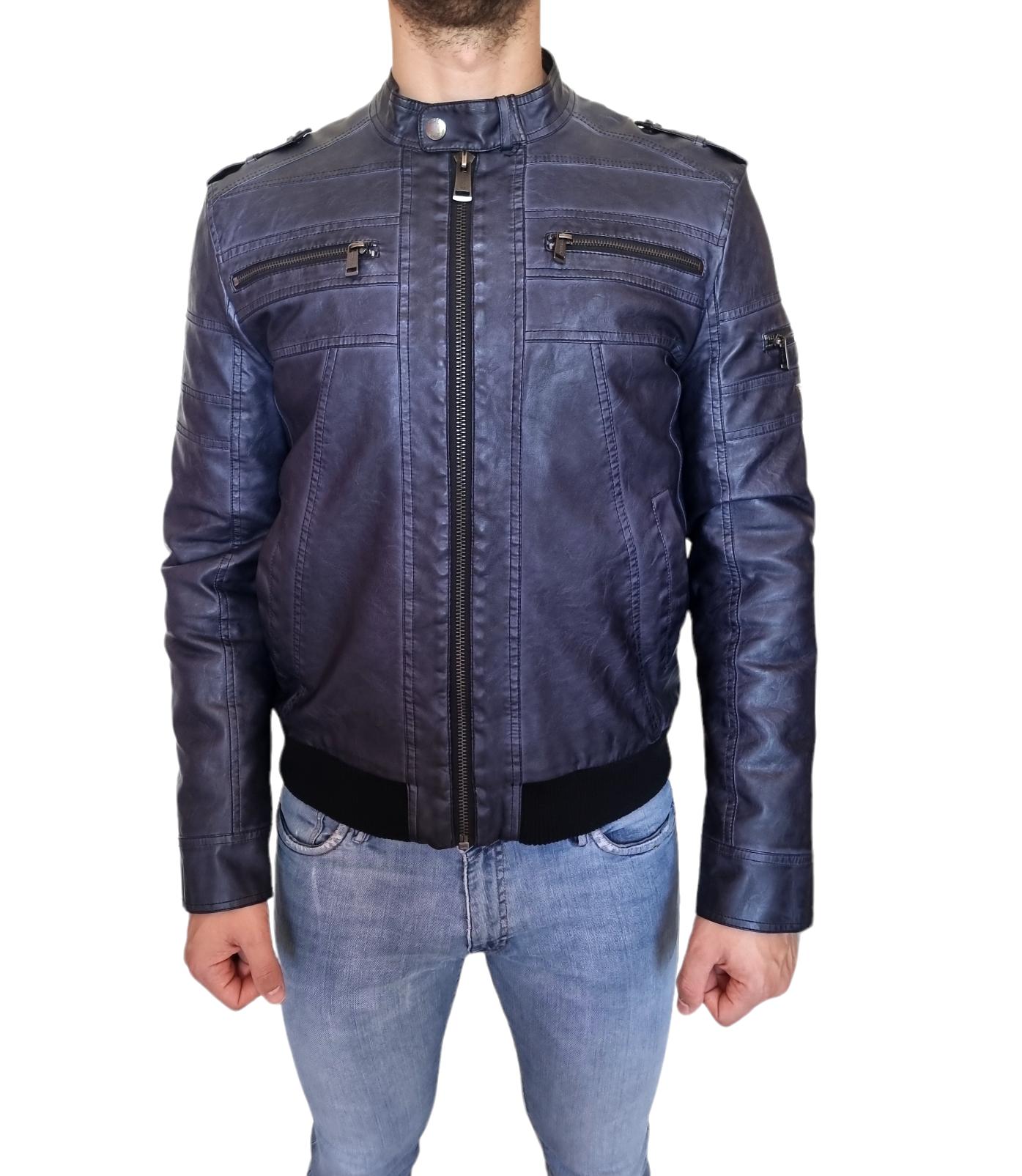 Giacca in similpelle Guess blu da uomo