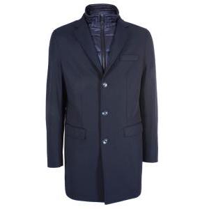 Cappotto uomo tecnico con pettorina staccabile blu