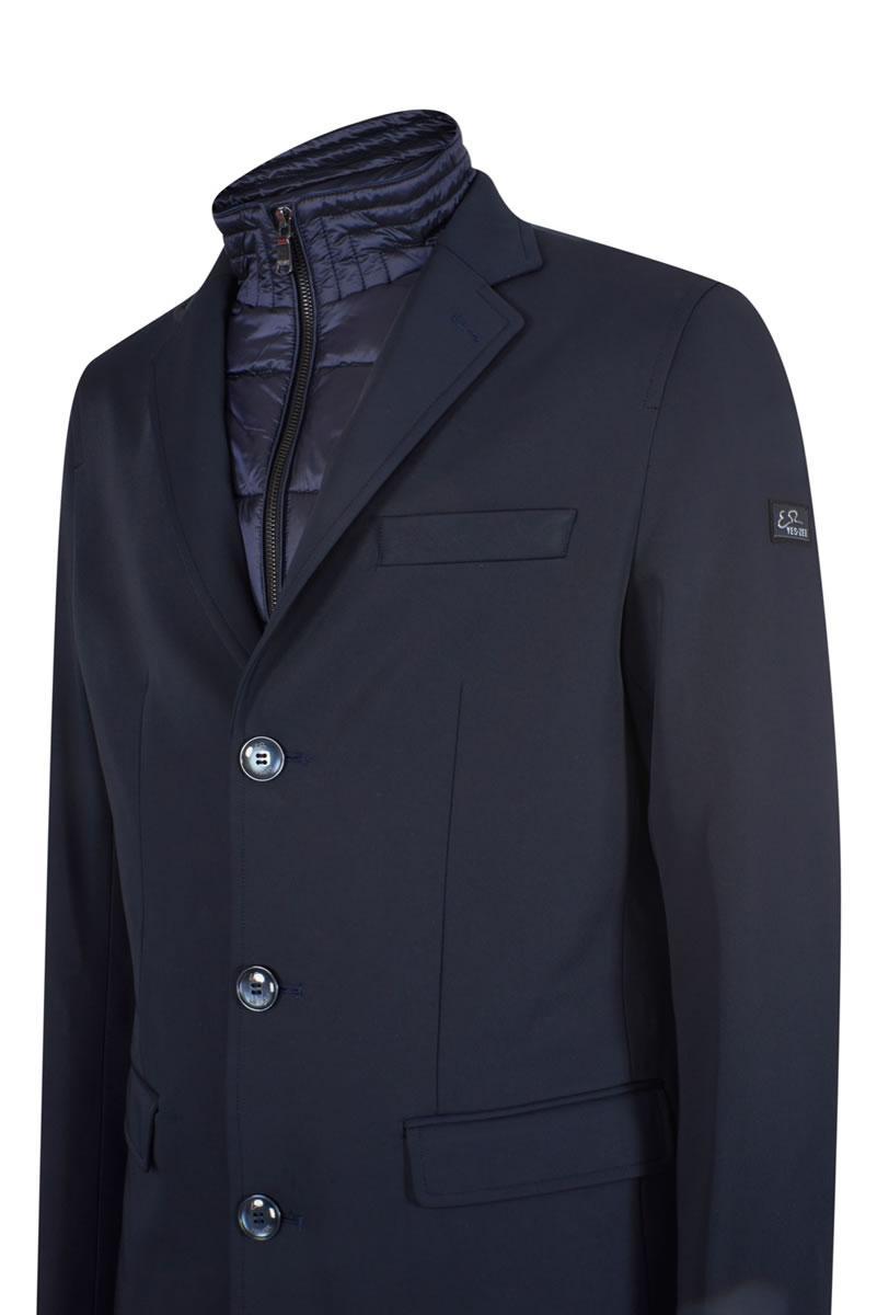 Yes zee cappotto uomo tecnico con pettorina staccabile Blu