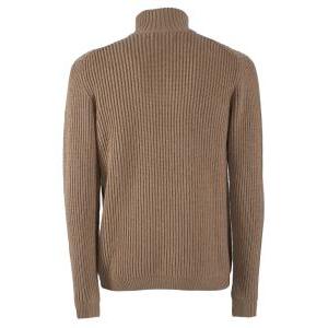 Maglione uomo lupetto coste con zip collo  biscotto