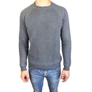 Maglione invernale  girocollo da uomo grigio