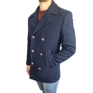 Cappotto in lana  da uomo blu