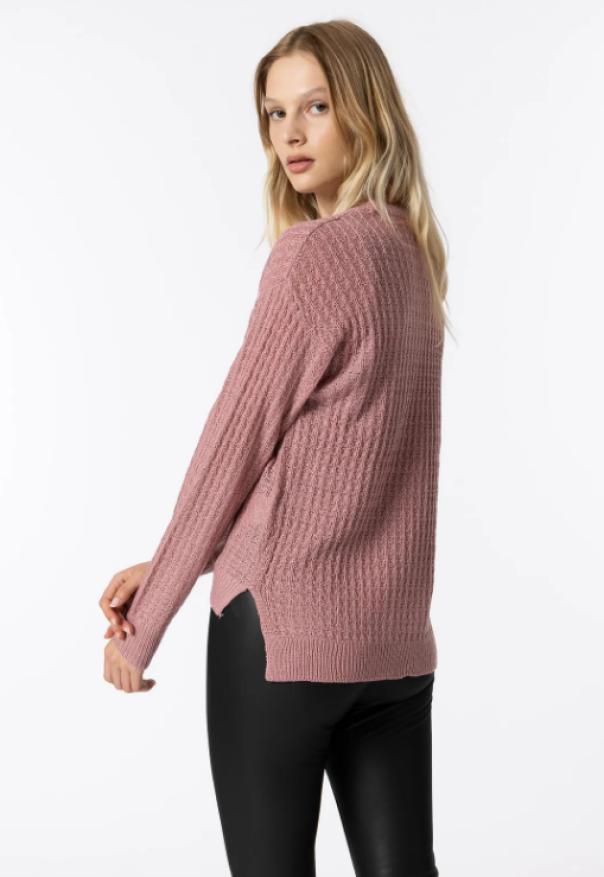 Maglione Tiffosi da donna rosa antico