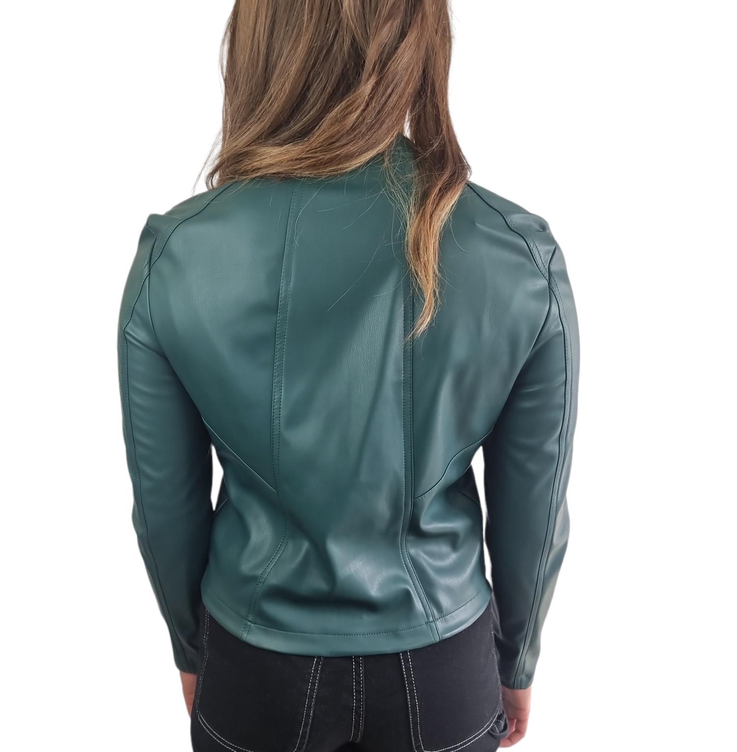 Giacca corta in similpelle Edas donna verde