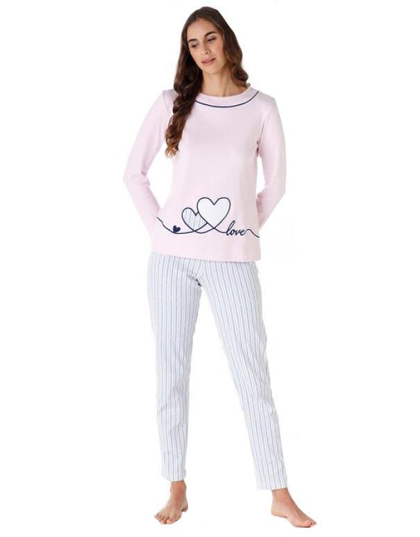 Pigiama Lovable donna interlock rosa in cotone