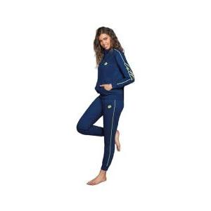 Tuta donna  homewear caldo cotone blu