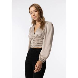 Blusa donna arricciata vita varius beige