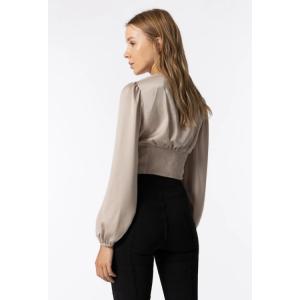 Blusa donna arricciata vita varius beige