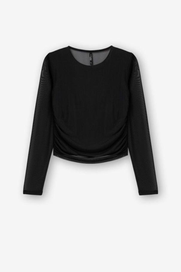 Tiffosi maglia donna maniche e dietro tulle MESHY_1 Nero