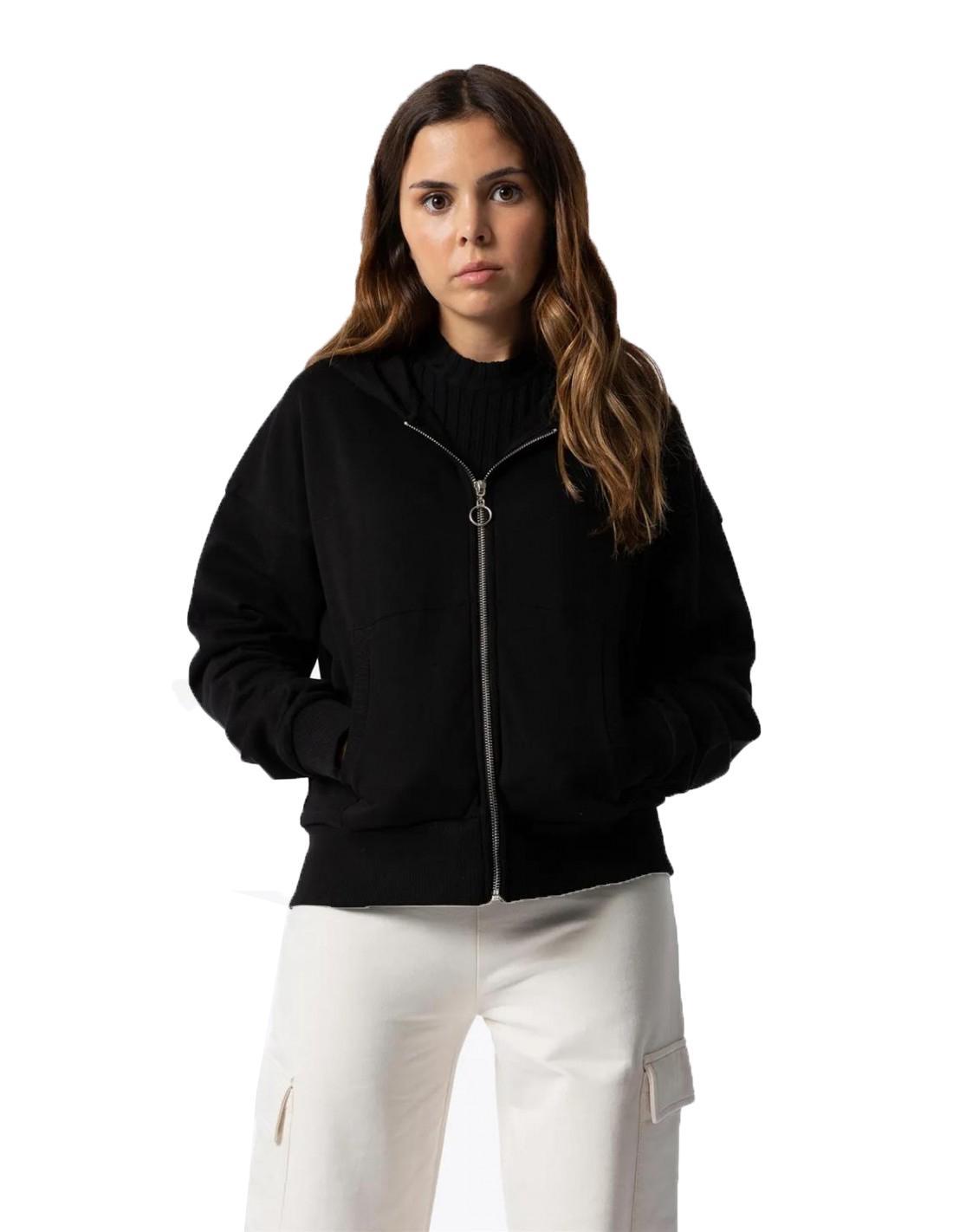 Tiffosi felpa ragazza full zip+cappuccio BROWNIE_2 Nero