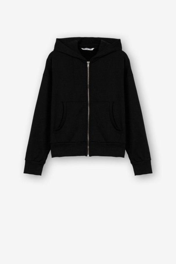 Tiffosi felpa ragazza full zip+cappuccio BROWNIE_2 Nero