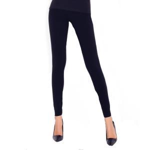 Leggings donna in cotone felpato  nero