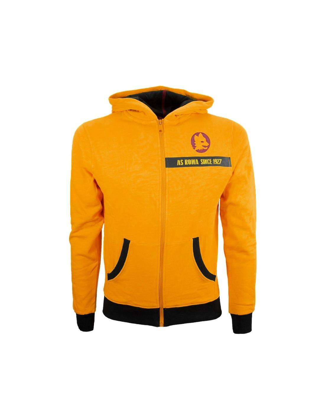 Felpa full zip Roma con cappuccio junior Giallo