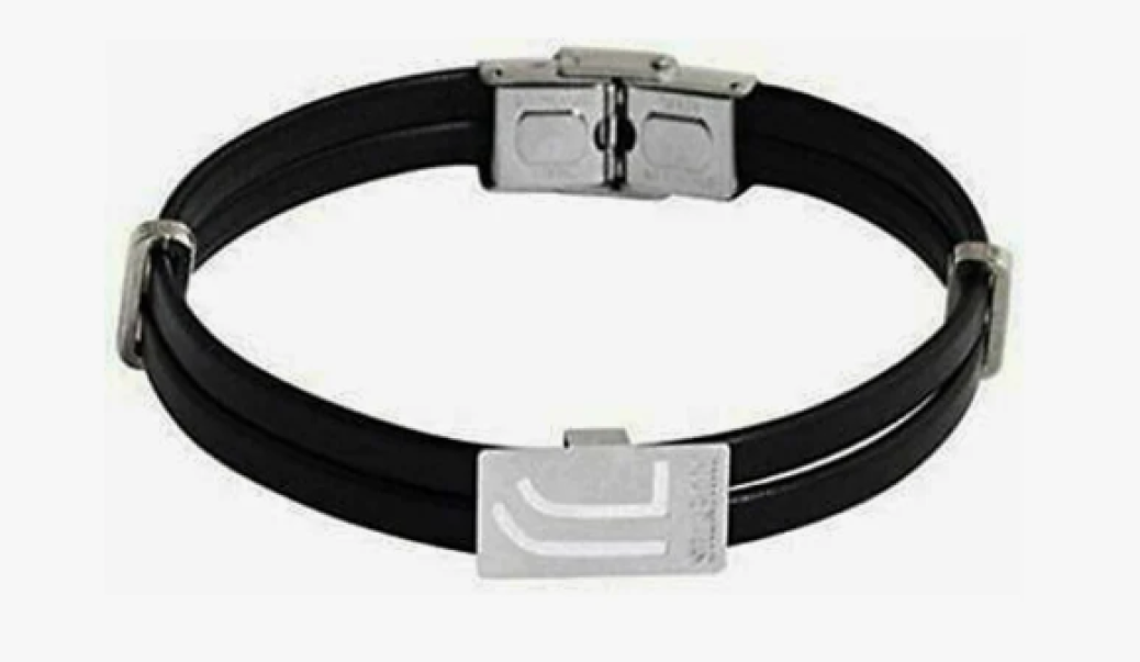 Bracciale Juventus doppia striscia pelle + piastrina JJ