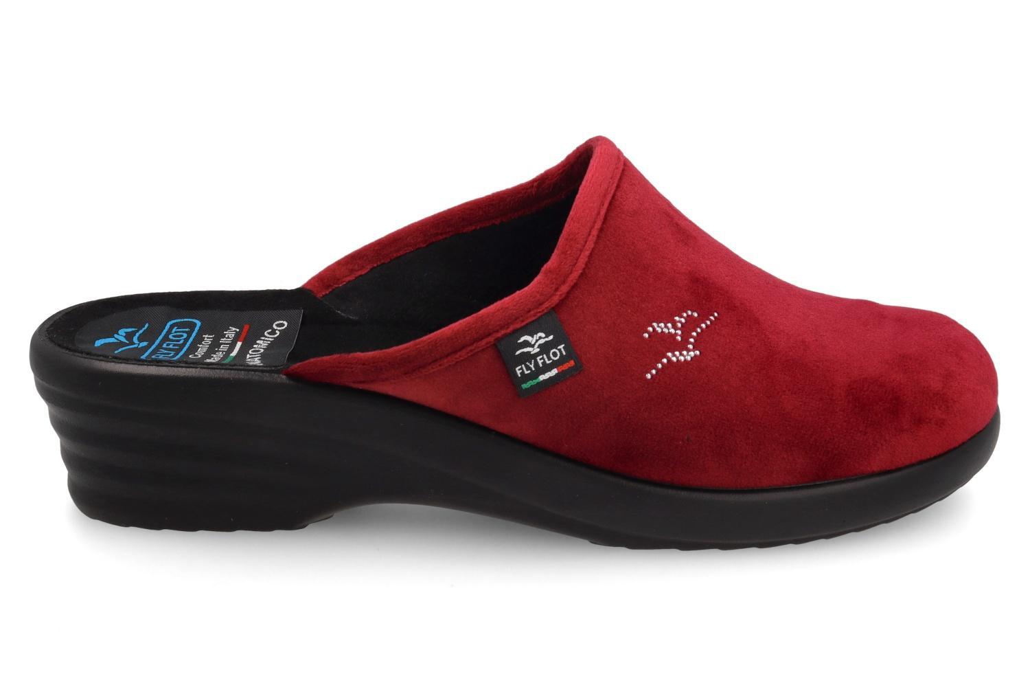 Pantofole donna Fly Flot in velluto rosso 