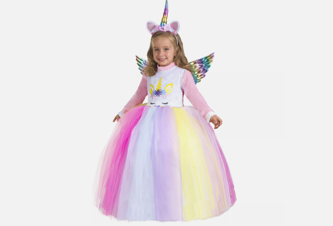 Abito carnevale Unicorno arcobaleno bambina