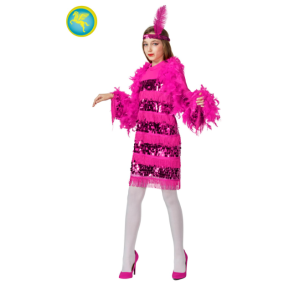 Costume carnevale charleston fucsia da bambina