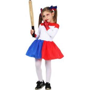 Costume carnevale da bambina harley quinn bad girl