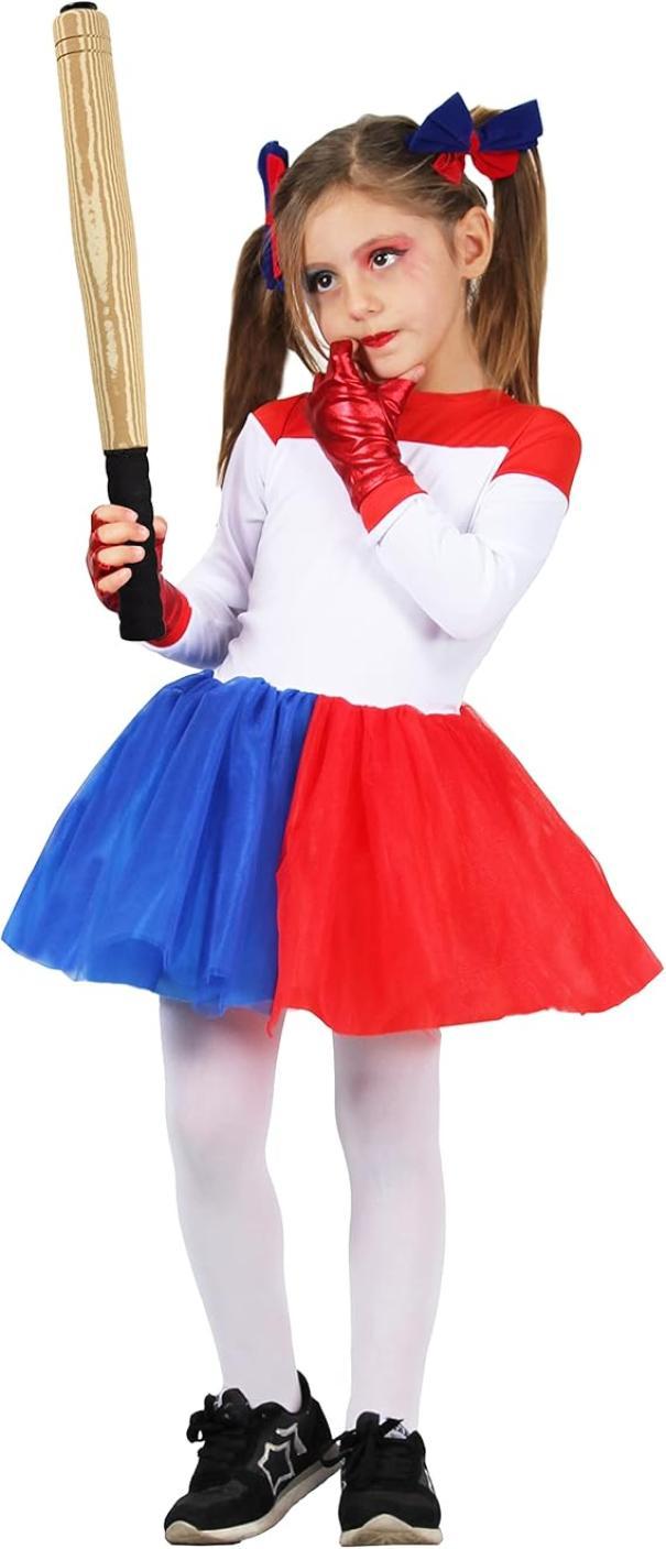 Costume carnevale da bambina Harley Quinn bad girl