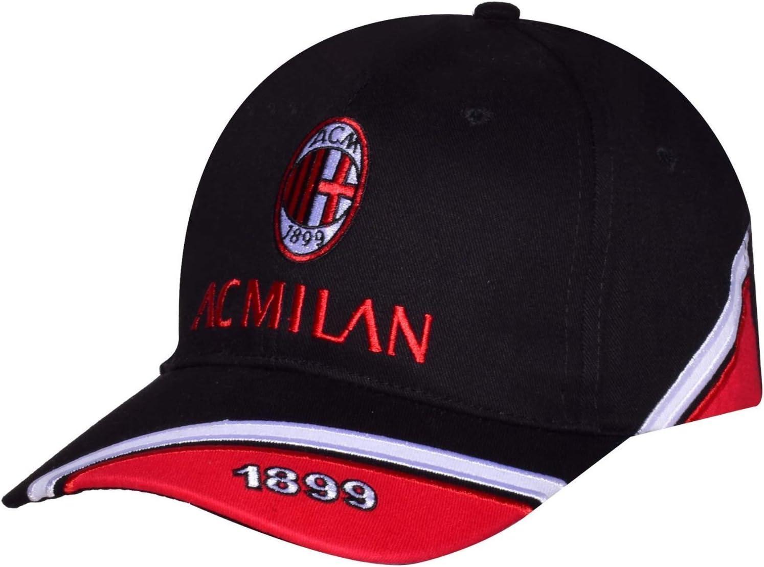 Berretto baseball adulto logo AC Milan nero/rosso