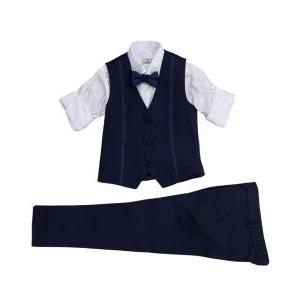 Compl ragazzo 8/14 gilet+camicia+papillon+pant cot blu