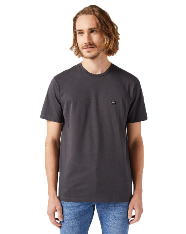 T-shirt Wrangler basica logo mini cucito lato cuore antracite