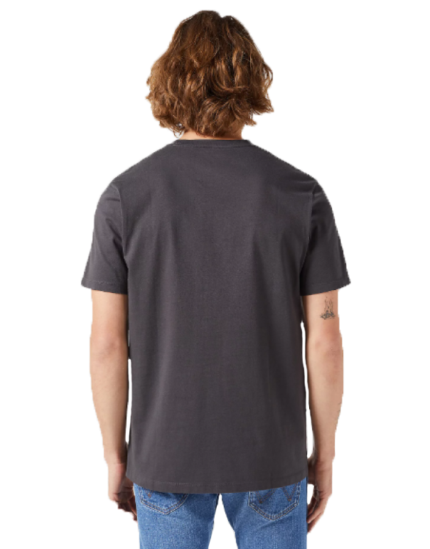 T-shirt Wrangler basica logo mini cucito lato cuore antracite