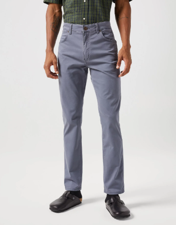 wrangler wrangler jeans cotone larston slim turbolence grigio