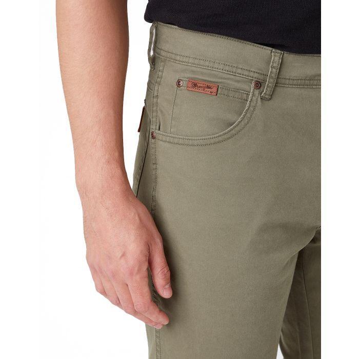 wrangler wrangler jeans cotone texas slim  verde militare