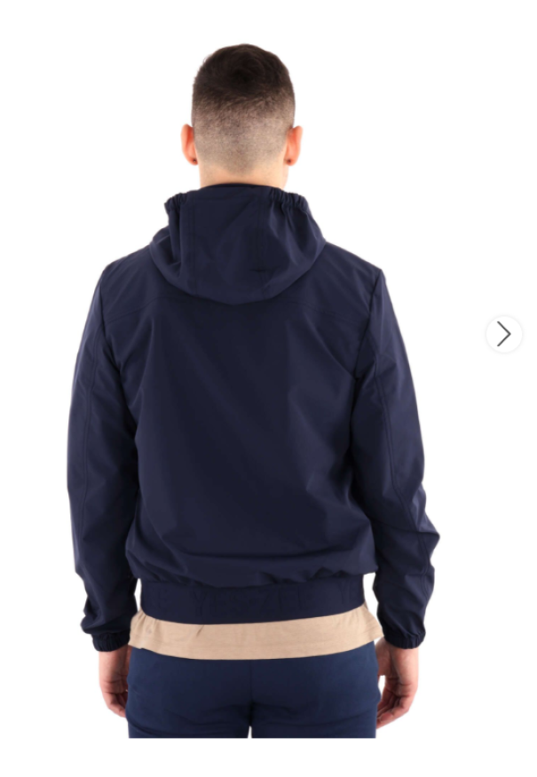 Giubbino Yes Zee full zip blu con cappuccio