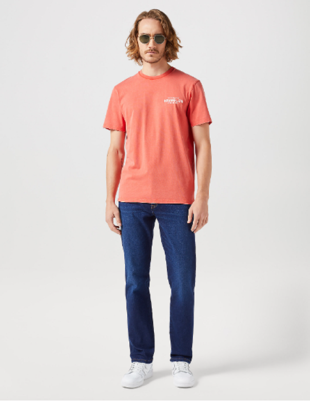 T-shirt da uomo in cotone Wrangler arancio