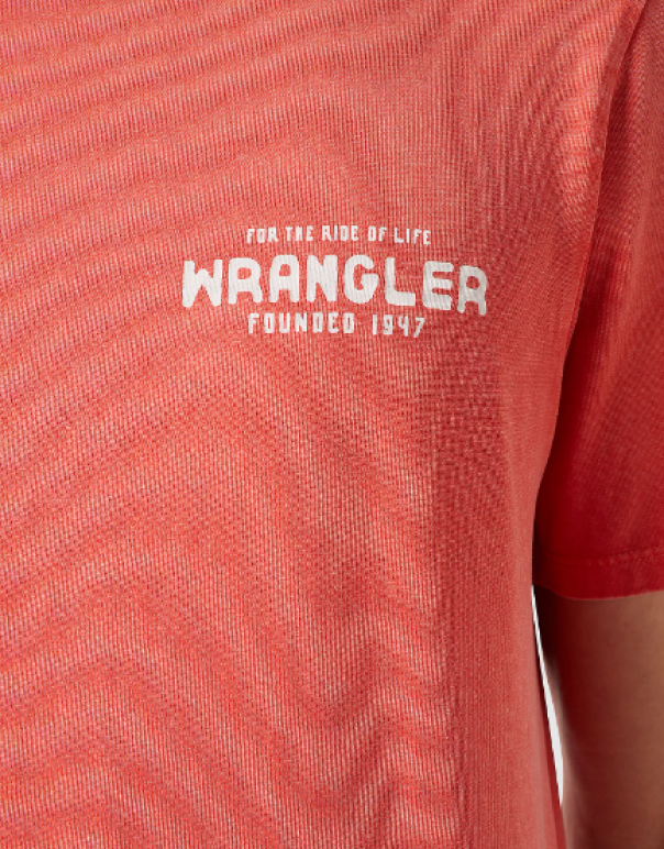 T-shirt da uomo in cotone Wrangler arancio