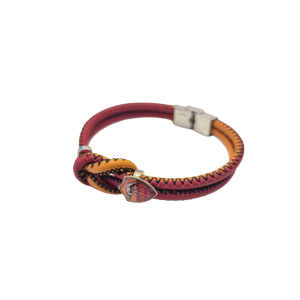 Bracciale adulto in cuoio compatibile con roma