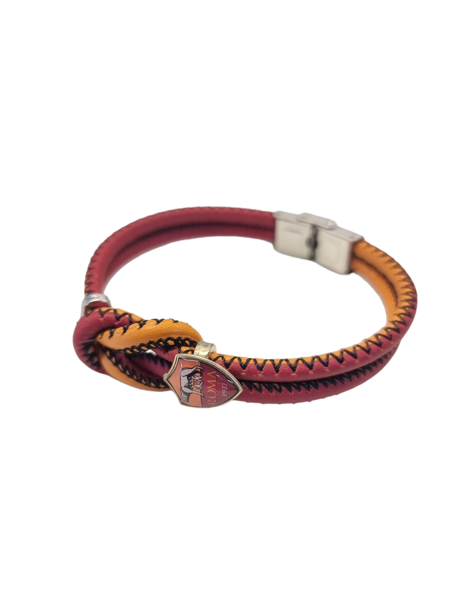 Bracciale adulto in cuoio compatibile con Roma