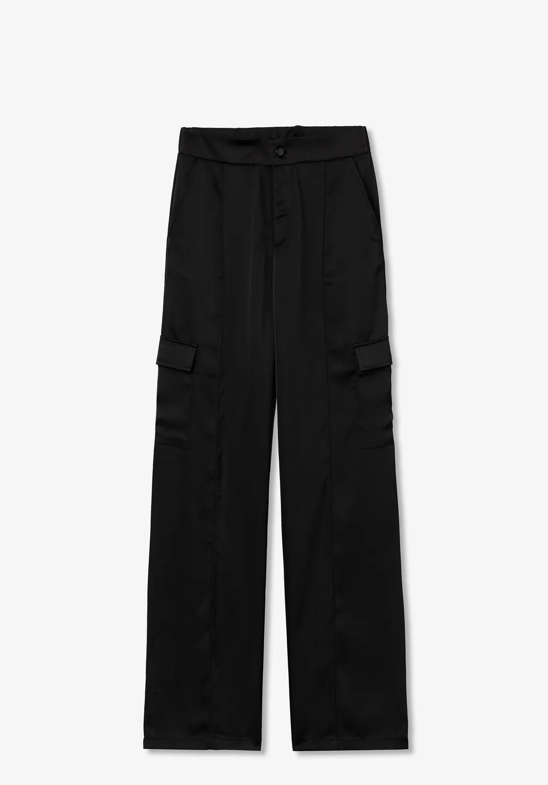 Tiffosi pantaloni cargo donna palazzo tessuto tecnico ARMENIA Nero