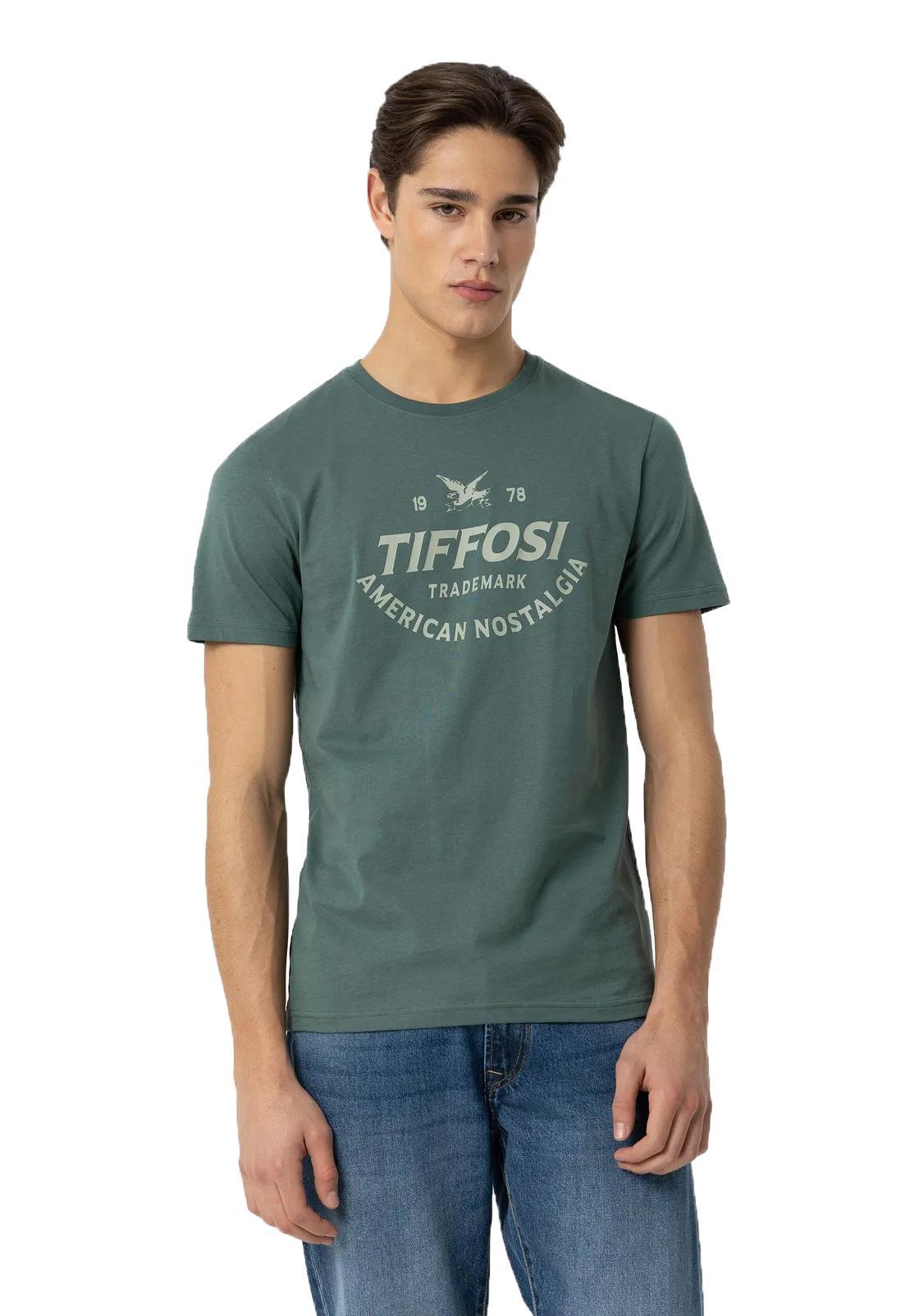 T-shirt uomo Tiffosi verde stampata TOLEDO