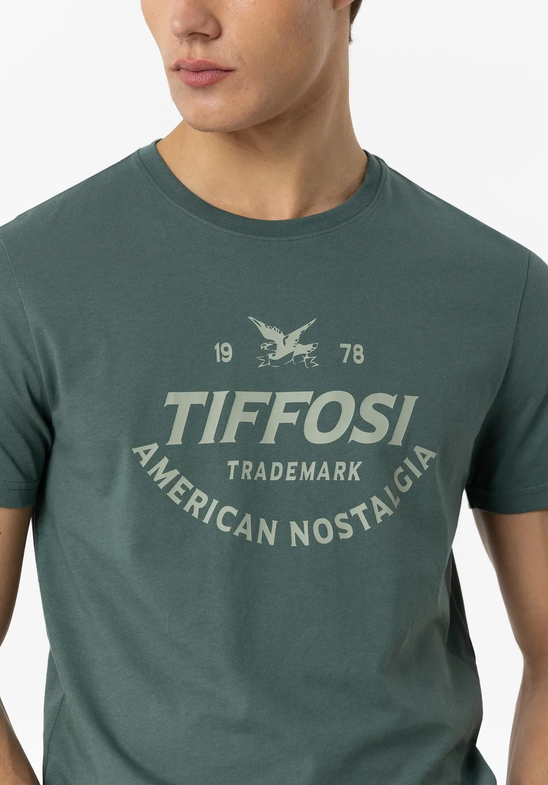 T-shirt uomo Tiffosi verde stampata TOLEDO