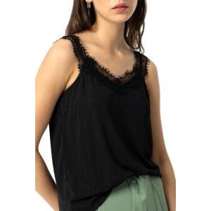 Top donna con merletto nero