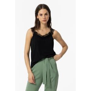 Top donna con merletto nero