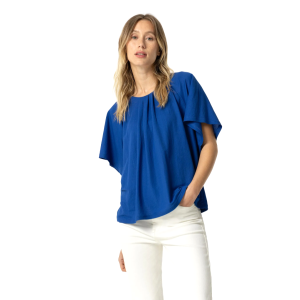 T-shirt donna con scollo posteriore  blu