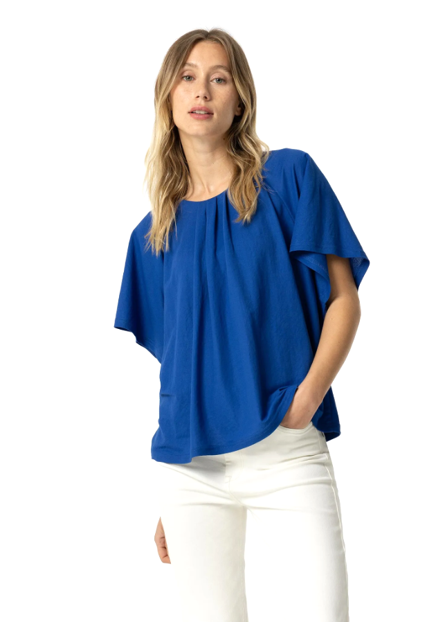 T-shirt donna con scollo posteriore Tiffosi blu