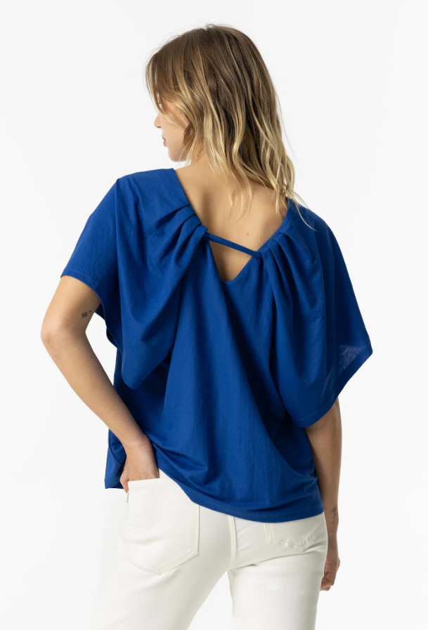 T-shirt donna con scollo posteriore Tiffosi blu