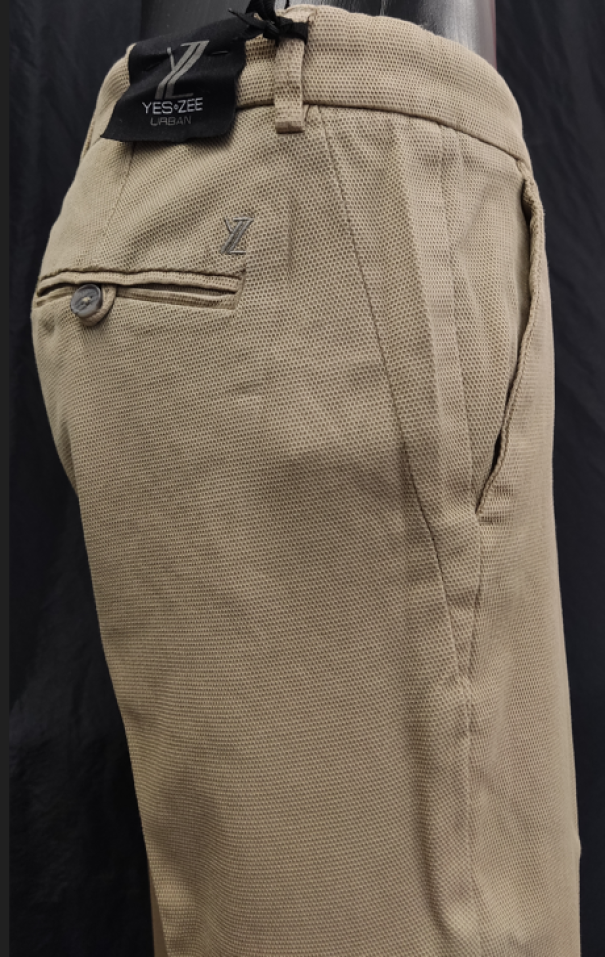 yes zee yes zee chinos pince uomo operato in tinta regular beige