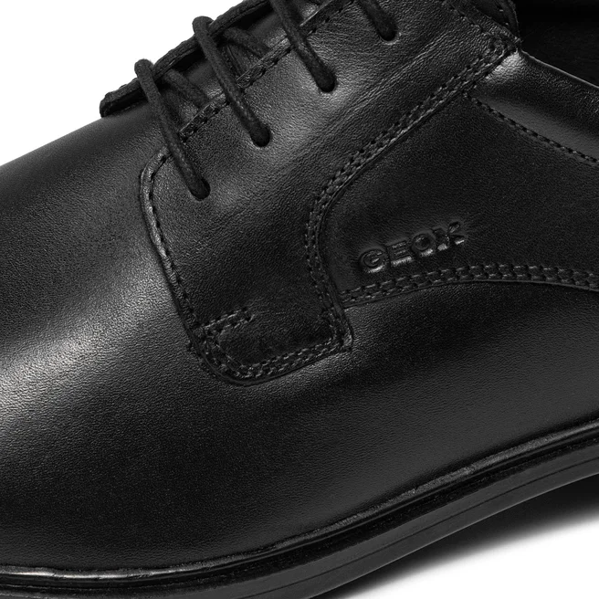 Geox Gladwin scarpe eleganti uomo pelle liscia Nero