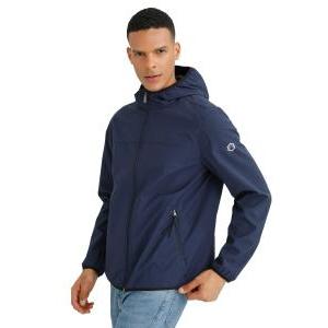 Giubbetto cover softshell cappuccio fisso blu