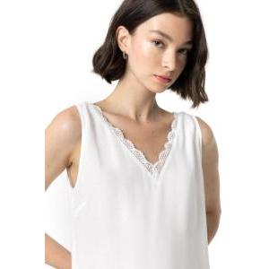 Top bianco da donna con merletto