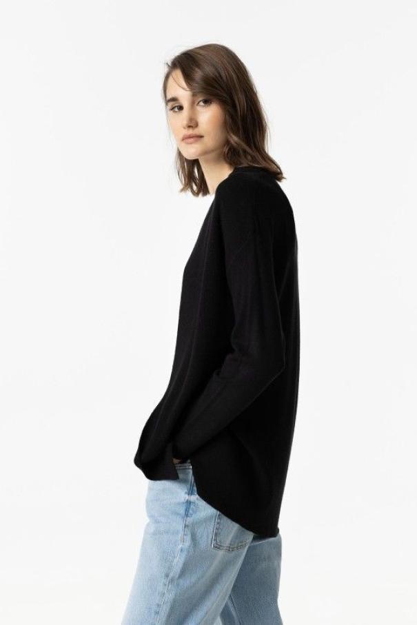 Cardigan basic nero da donna Tiffosi